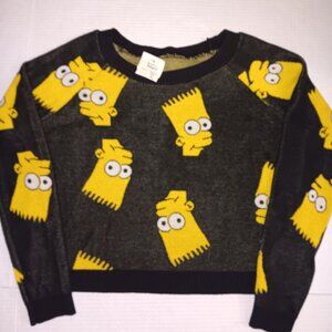 BUFFALO EXCHANGE BART SIMPSON GRAPHIC CROPPED SWEATER